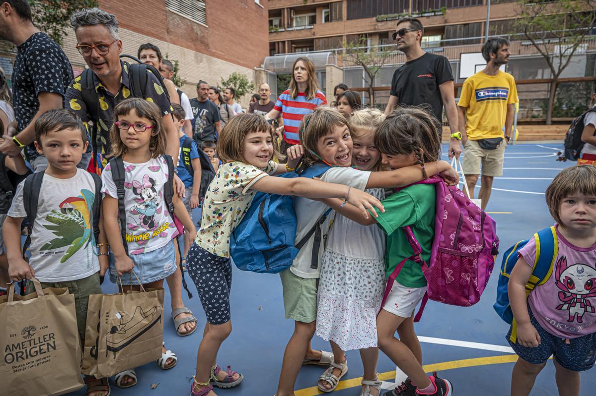 Vuelta a las aulas en el CEIP Pau Casals de Gràcia, en Barcelona.