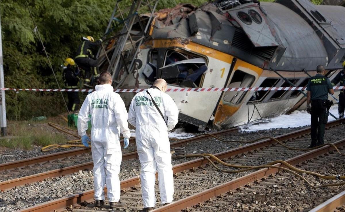 Imagen del accidente de tren en Pontevedra.