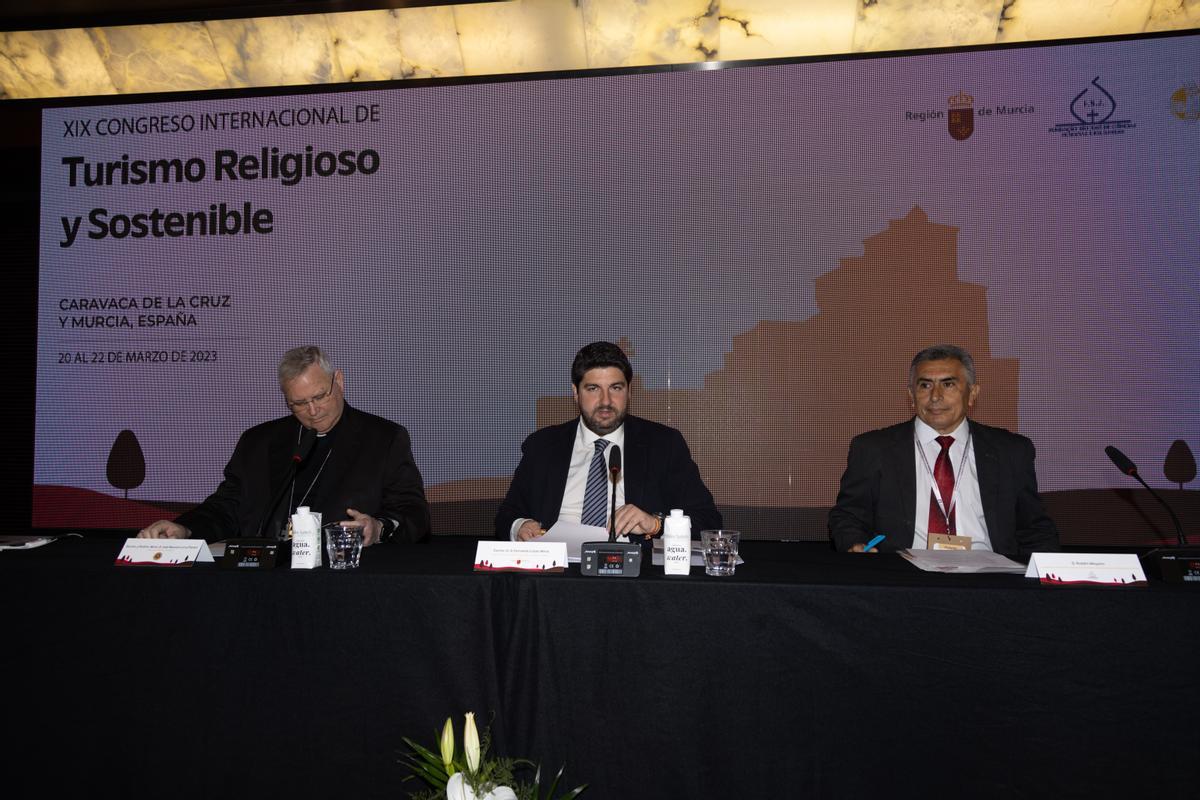 Fernando López Miras, José Manuel Lorca Planes y Rubén Moyano