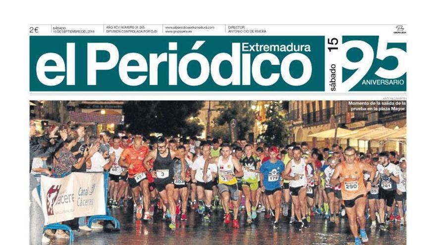 Esta es la portada de EL PERIÓDICO EXTREMADURA correspondiente al día 15 de septiembre del 2018