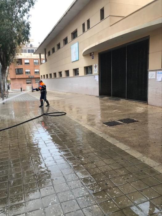 Desinfección de calles en Alicante