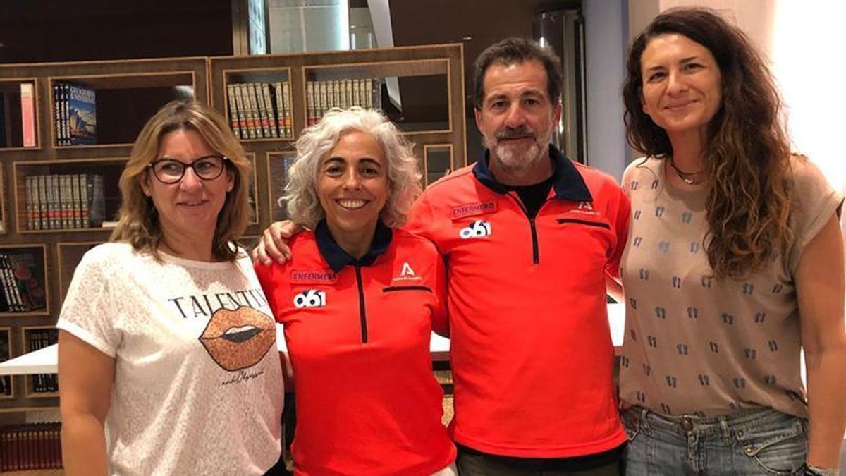 Los cuatro participantes en el contingente de ayuda humanitaria enviado a Venezuela.
