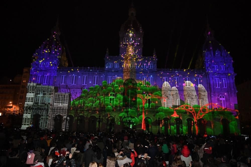 Navidad en A Coruña | Encendido del alumbrado navideño en María Pita