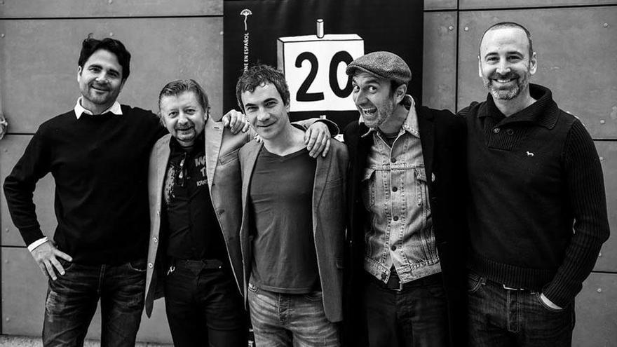 Álvaro Díaz Lorenzo, Kike Mesa, Rodrigo Sancho, Ignacio Nacho y Dylan Moreno, en la presentación madrileña del Festival.