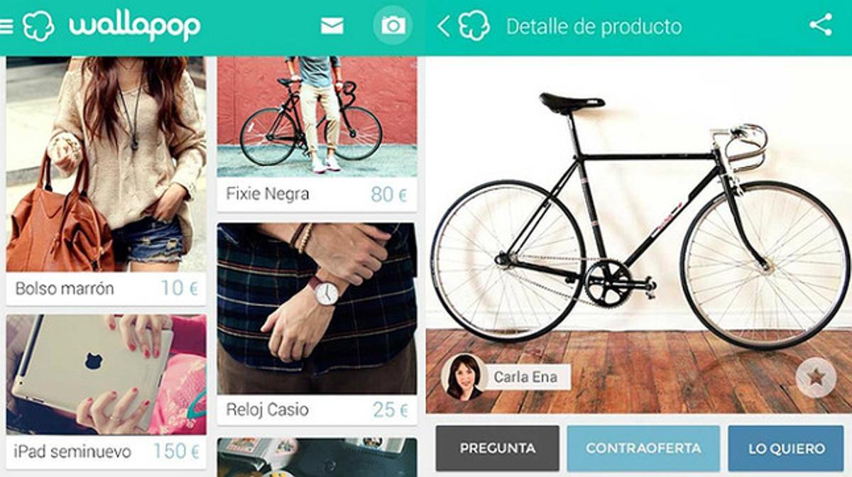 Interfície de l’’app’ ’Wallapop’.