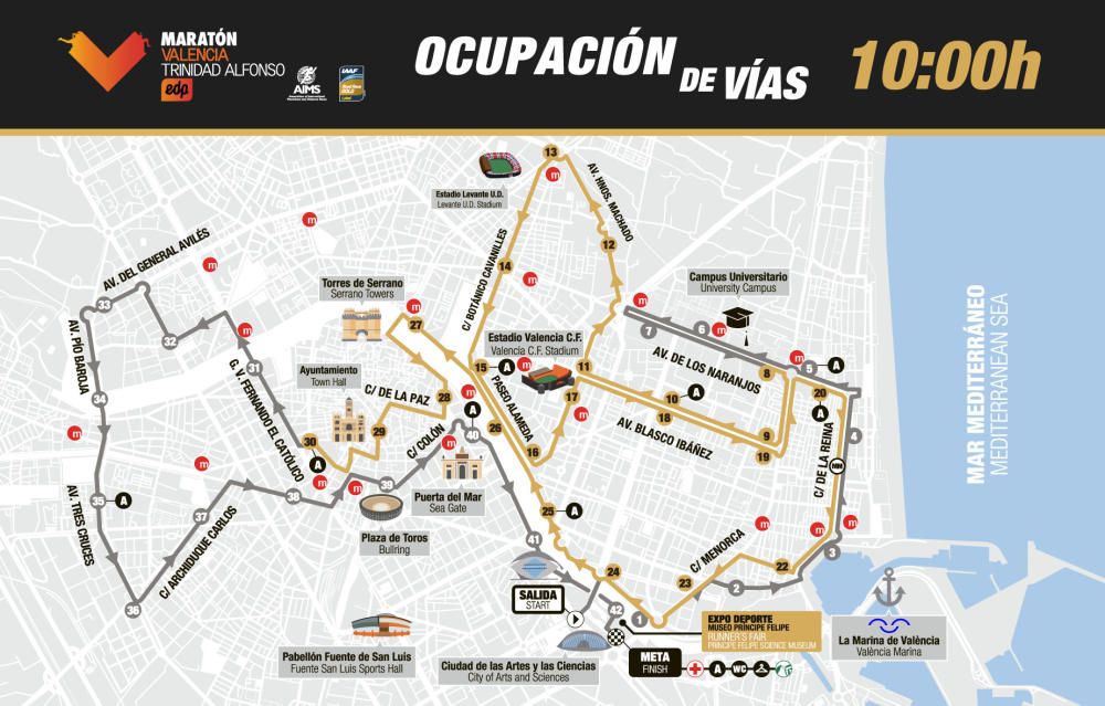 Maratón Valencia: horarios de paso para ver y animar