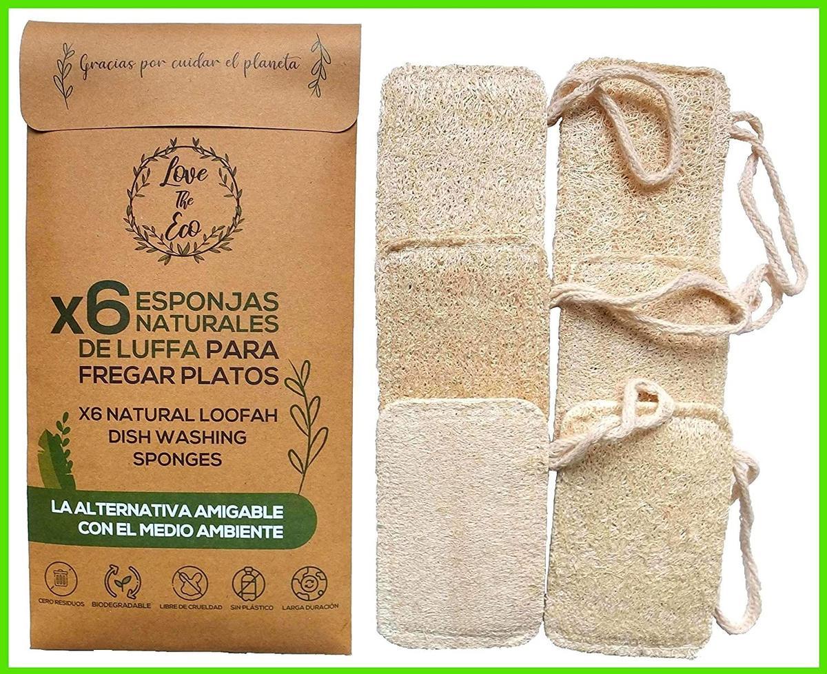 Esponjas de luffa para fregar platos (Precio: 9,89 euros)