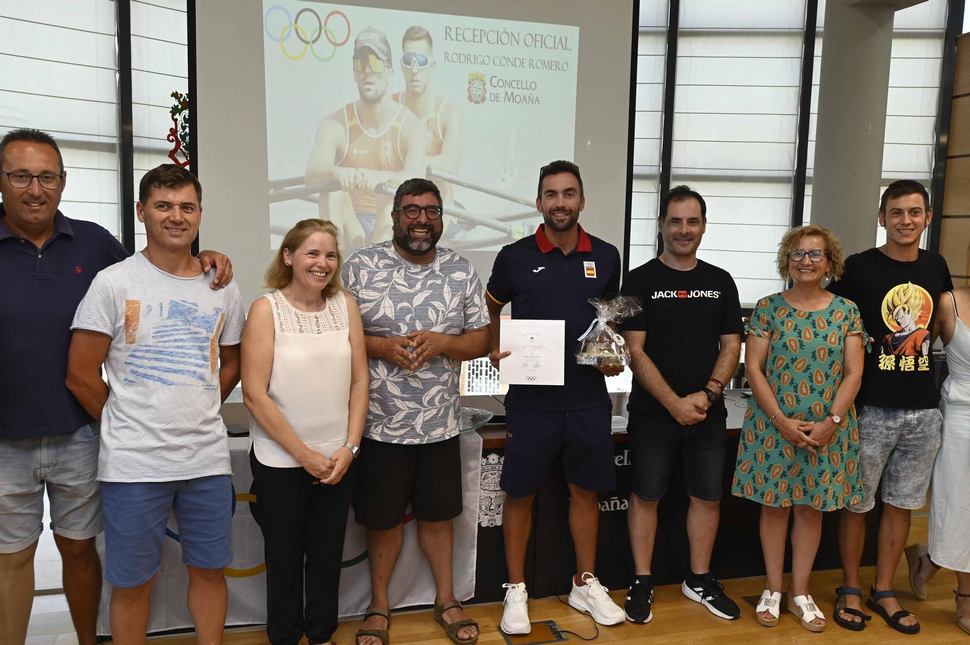 Moaña recibe entre aplausos a su olímpico Rodrigo Conde