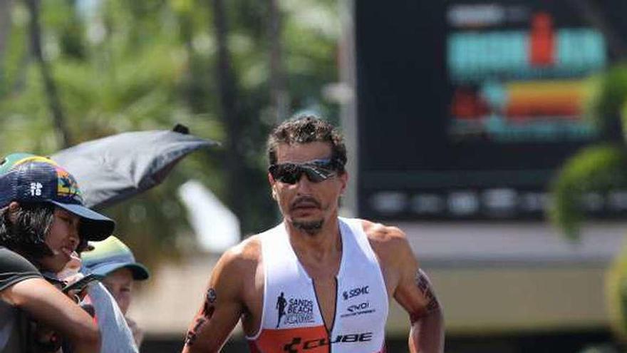 Iván Raña, durante sus últimos metros de carrera.