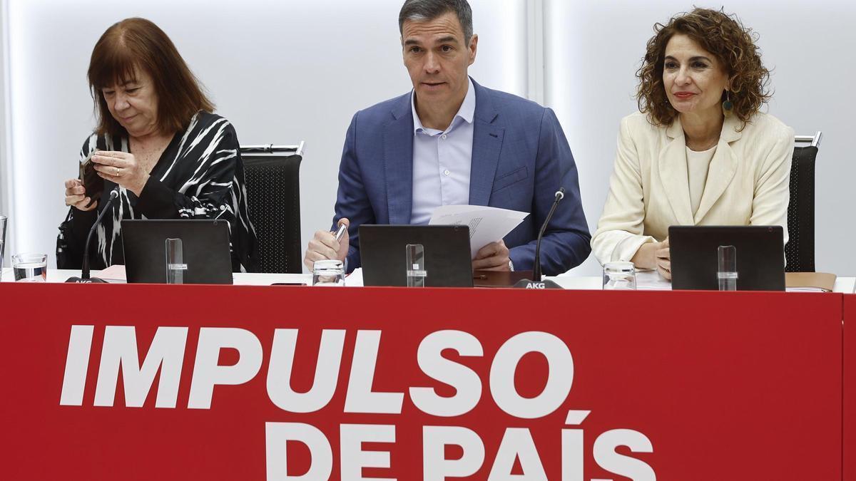 Sánchez durante una Ejecutiva Federal del PSOE