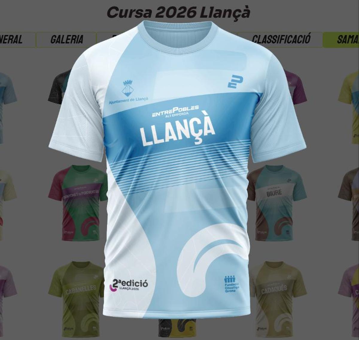 El nou disseny de la samarreta amb els colors, en aquest cas, de Llançà.