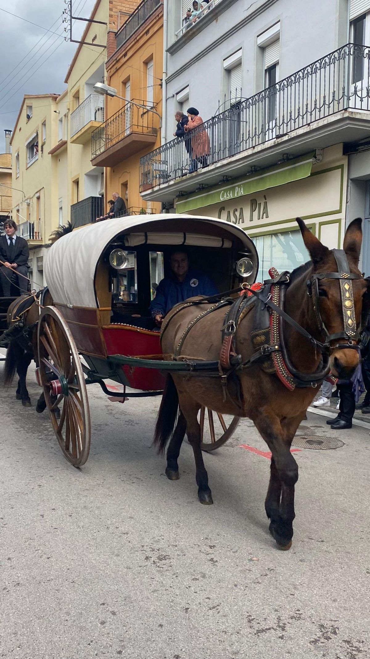 Tartana amb sostre de vela, que l'entitat va recuperar fa uns anys