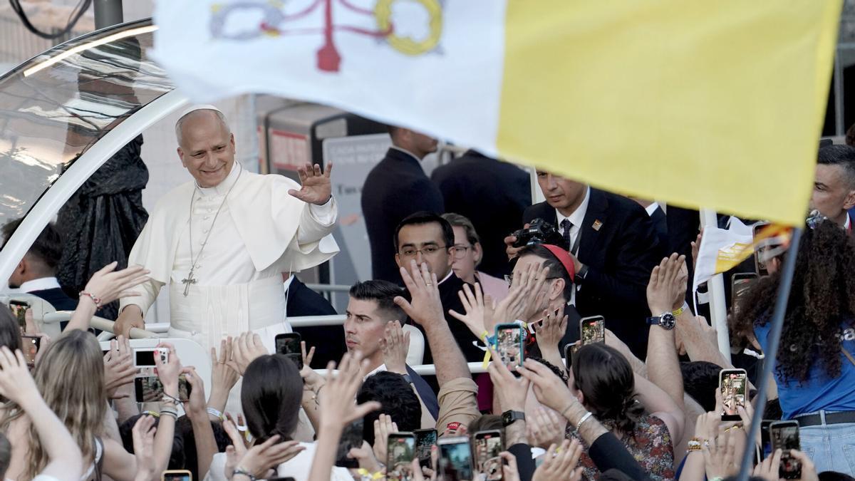 Madrid. 06.06.2026. El Papa León XIV en la Plaza de Lima