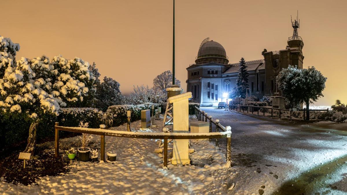 Nieve en la sierra de Collserola