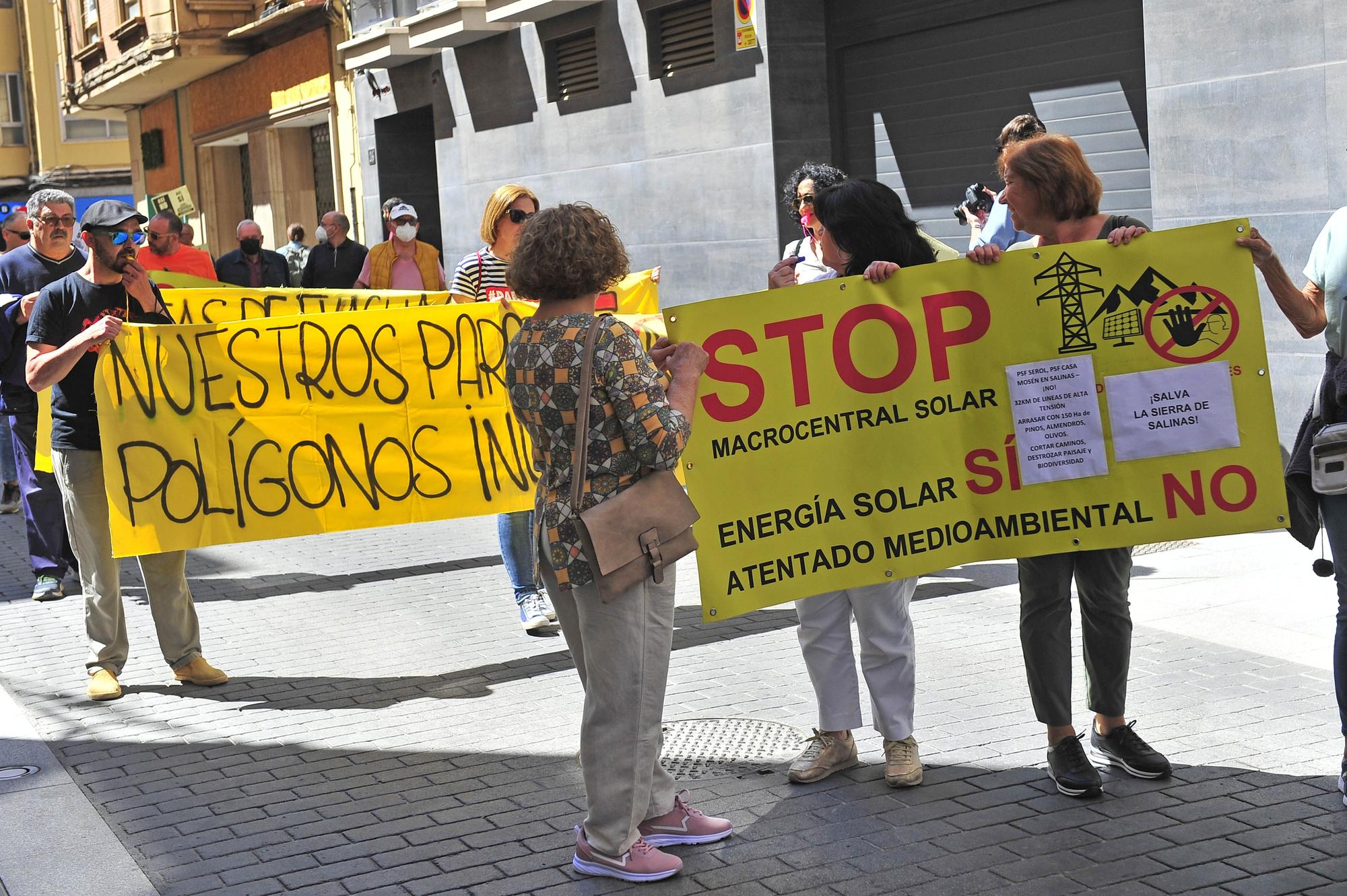 Manifestación contra las plantas solares en Elda