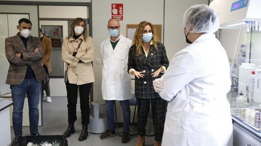 Carmela Silva, a mediados de este mes, en el laboratorio de Mouriscade.