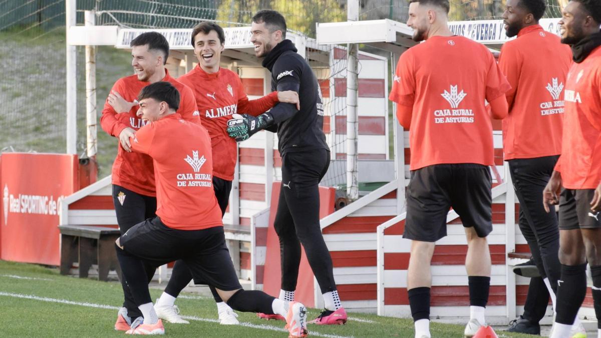 Plantilla del Sporting, en Mareo