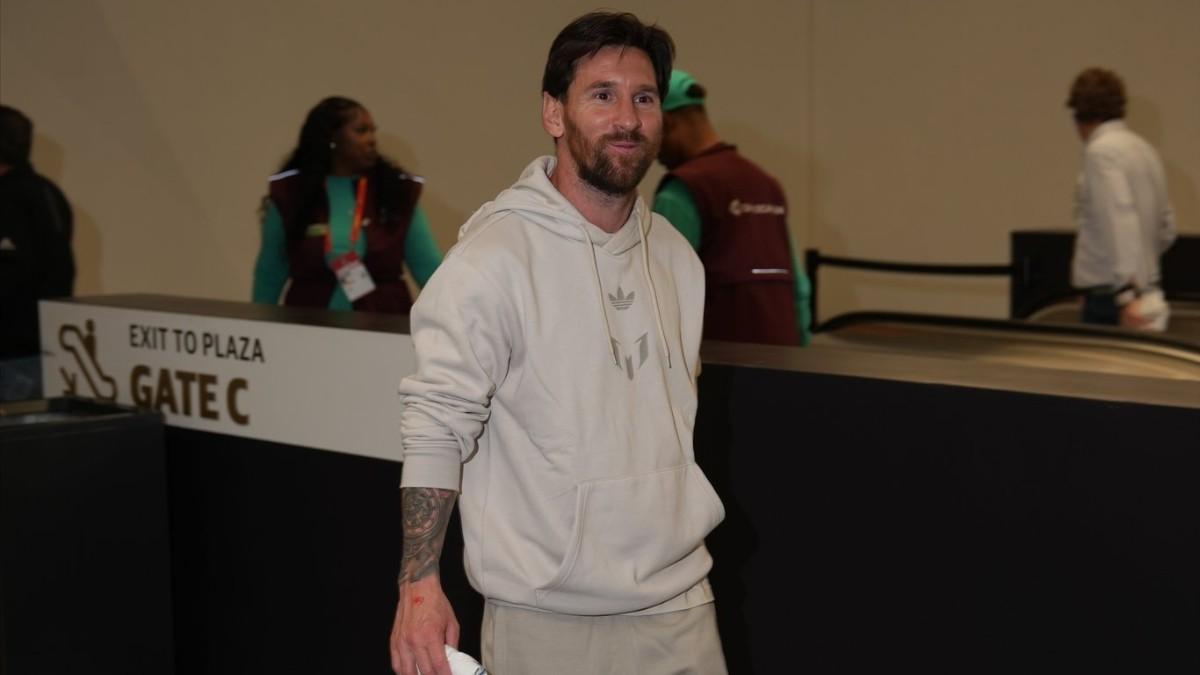 Messi, en su llegada al estadio