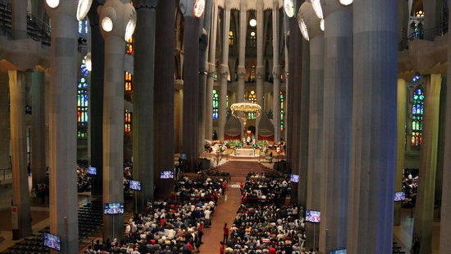 Imatge general de la missa celebrada a la Sagrada Família