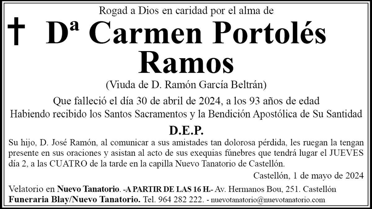 Dª Carmen Portolés Ramos
