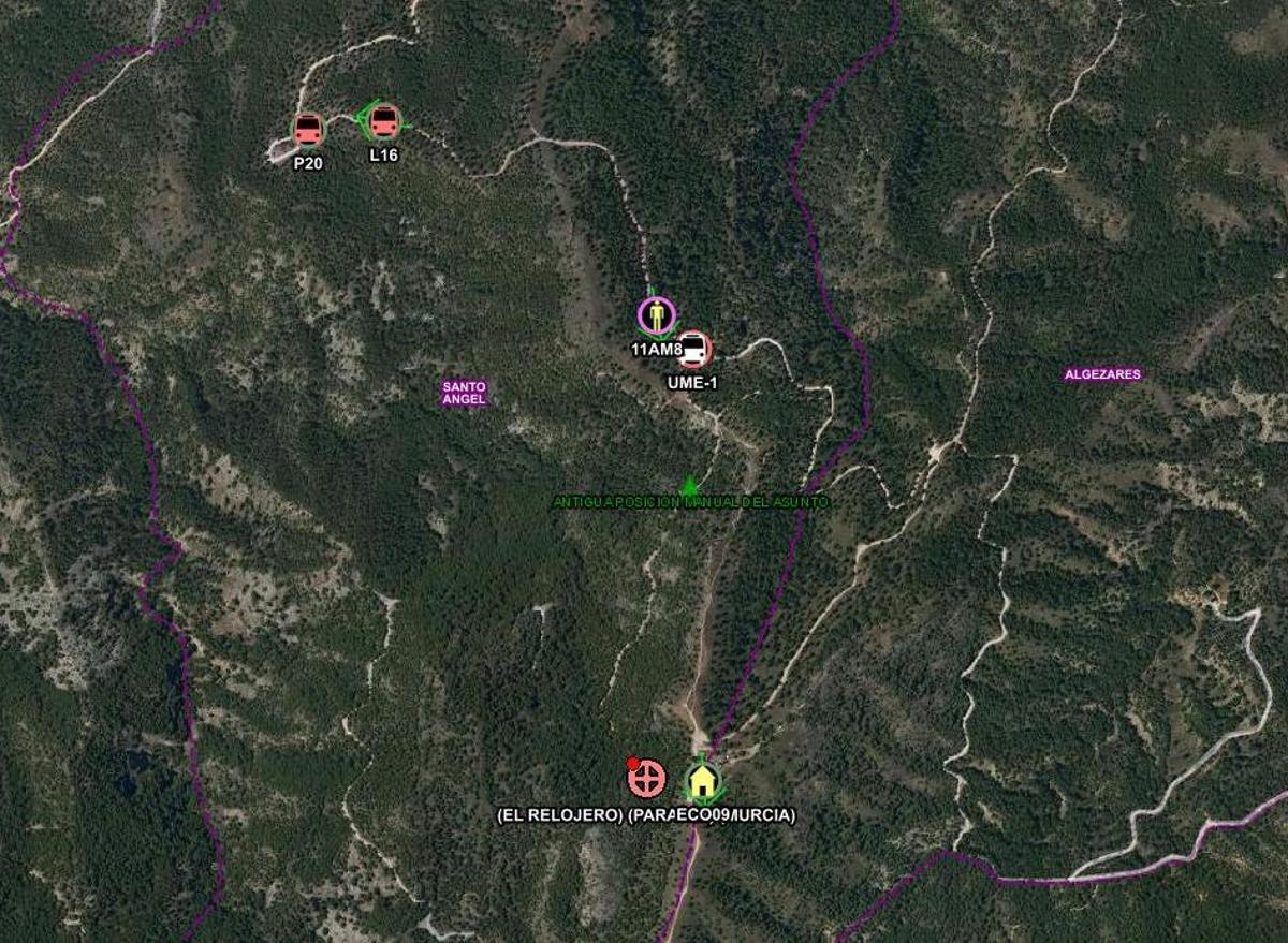 Mapa del Lugar donde se ha encontrado al ciclista accidentado