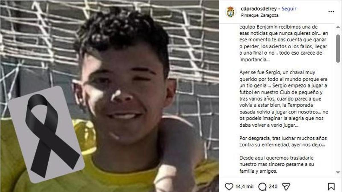 El CD Prados del Rey se despide de Sergio Domingo Serrano.