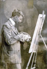 Foto de Erwin Hubert en su estudio de Viena (ca 1910) (ARH)
