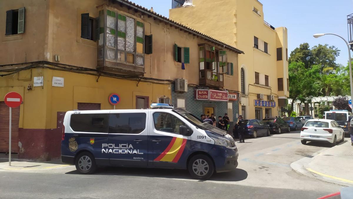 Agentes de la Policía Nacional detienen en Palma a los atracadores de un hombre en el Parc de ses Estacions.