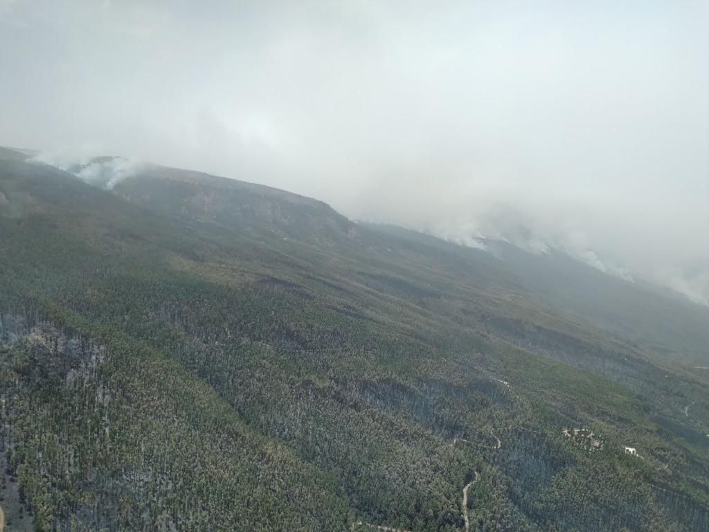 Labores de extinción del operativo aéreo y terrestre