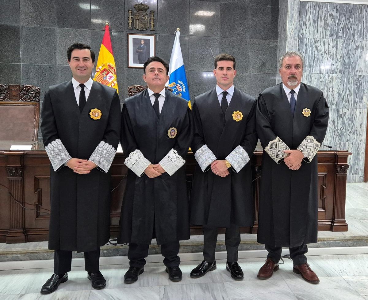 Aliaga, Bragado, Alcaide, Faure este miércoles tras la toma de posesión en el Palacio de Justicia.