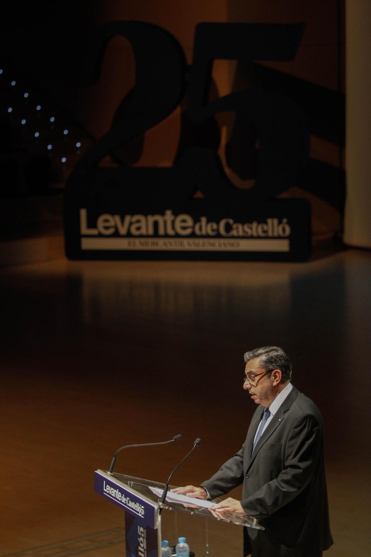 Pepe Beltrán, durante el 25 aniversario de Levante de Castelló.