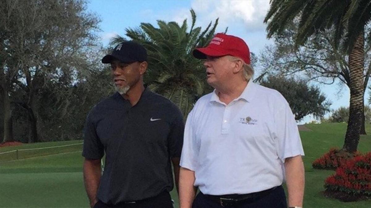 Tiger y Trump disfrutaron de una jornada de golf en Florida