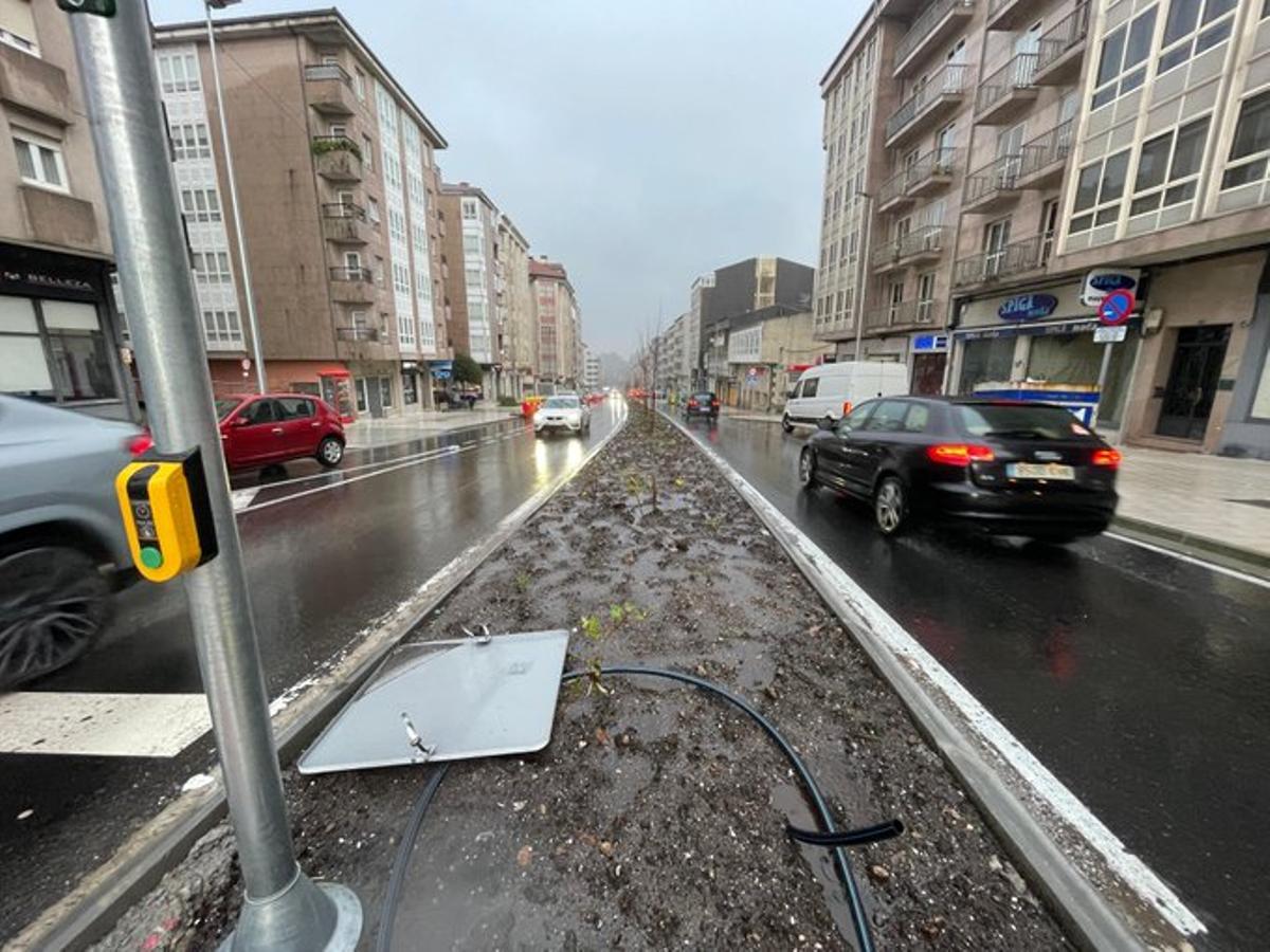 Estado actual da N-550 ao seu paso polo Milladoiro.