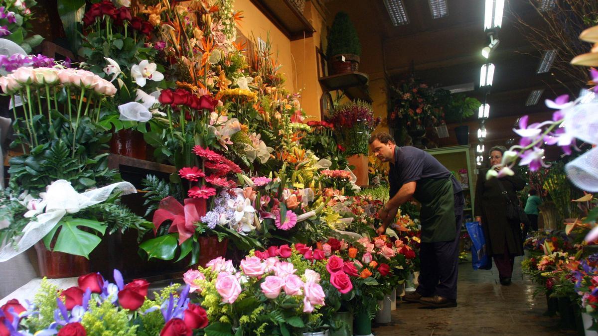 Interior de una floristeria en Barcelona.