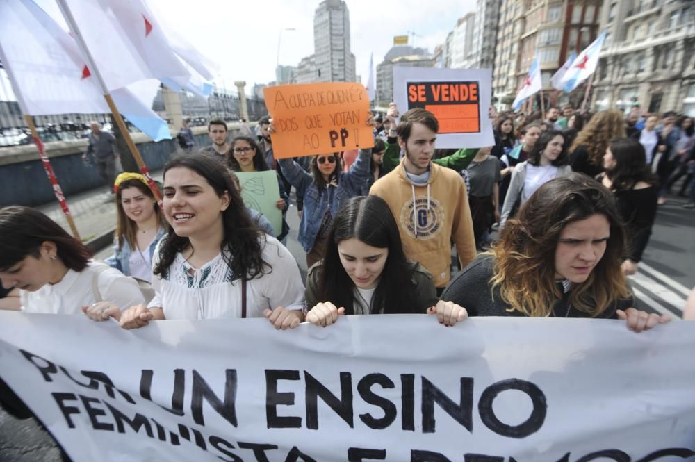 Manifestación de estudiantes en A Coruña