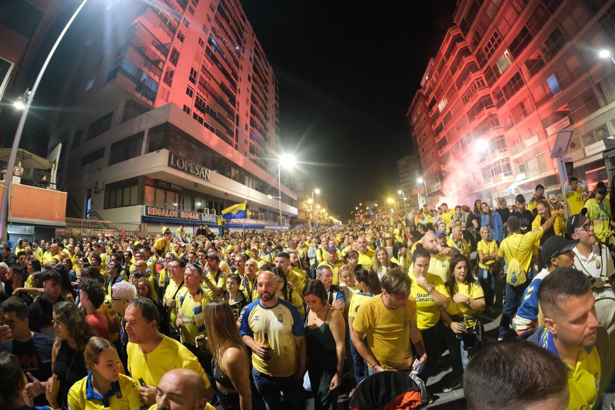 La zona de la Plaza de la Victoria, durante la celebración del ascenso de la UD.