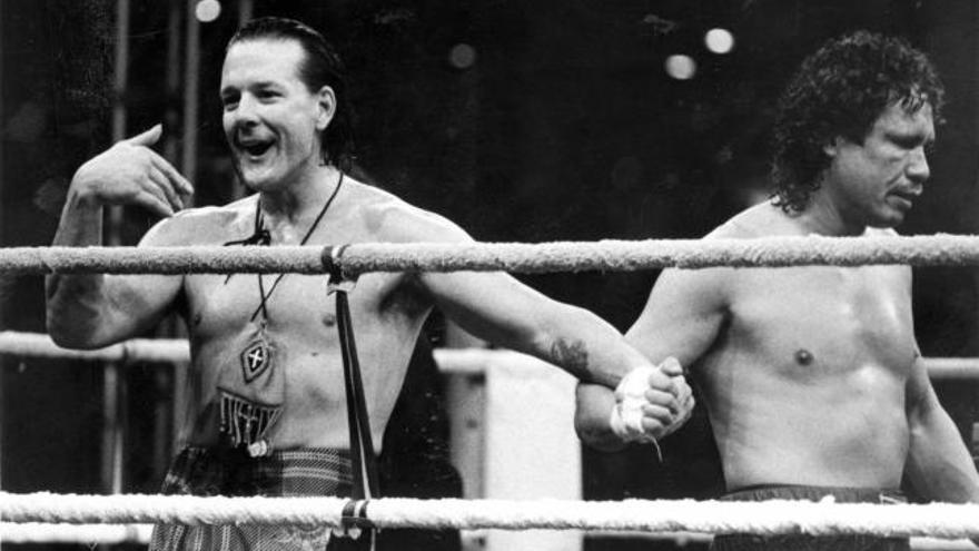 Mickey Rourke y Terry Jesmer, en el Palacio de los Deportes en 1992.