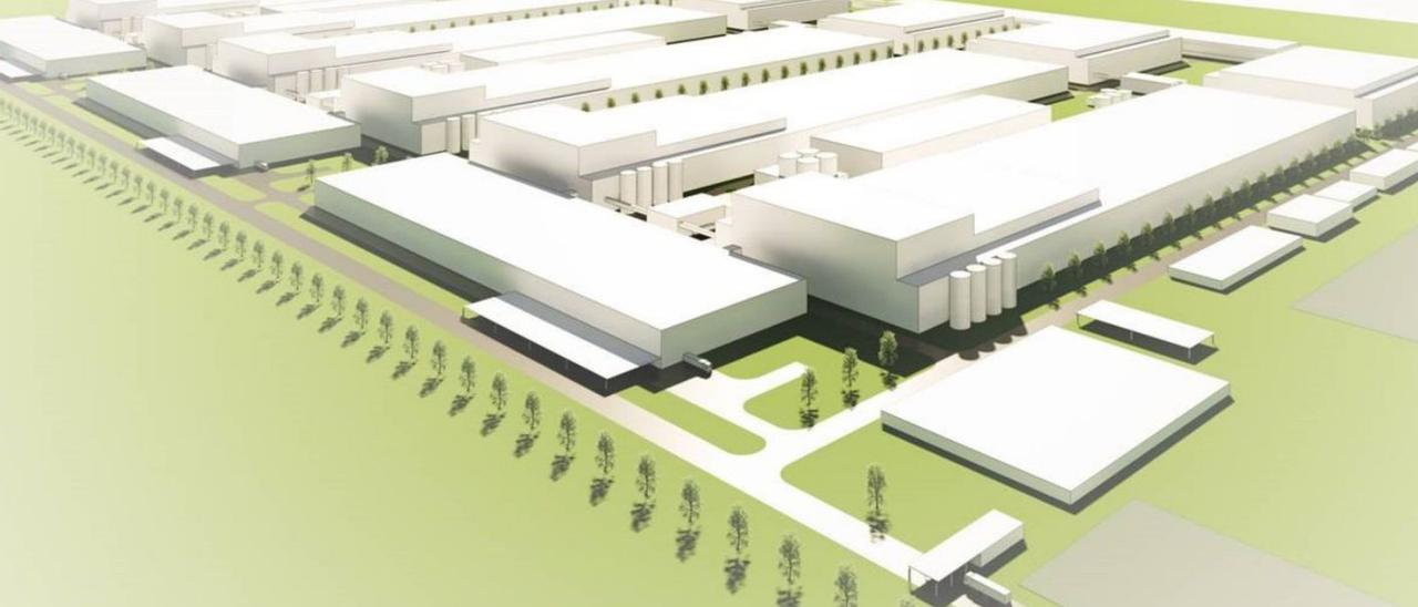 Recreación de las instalaciones de Volkswagen previstas en Sagunt.