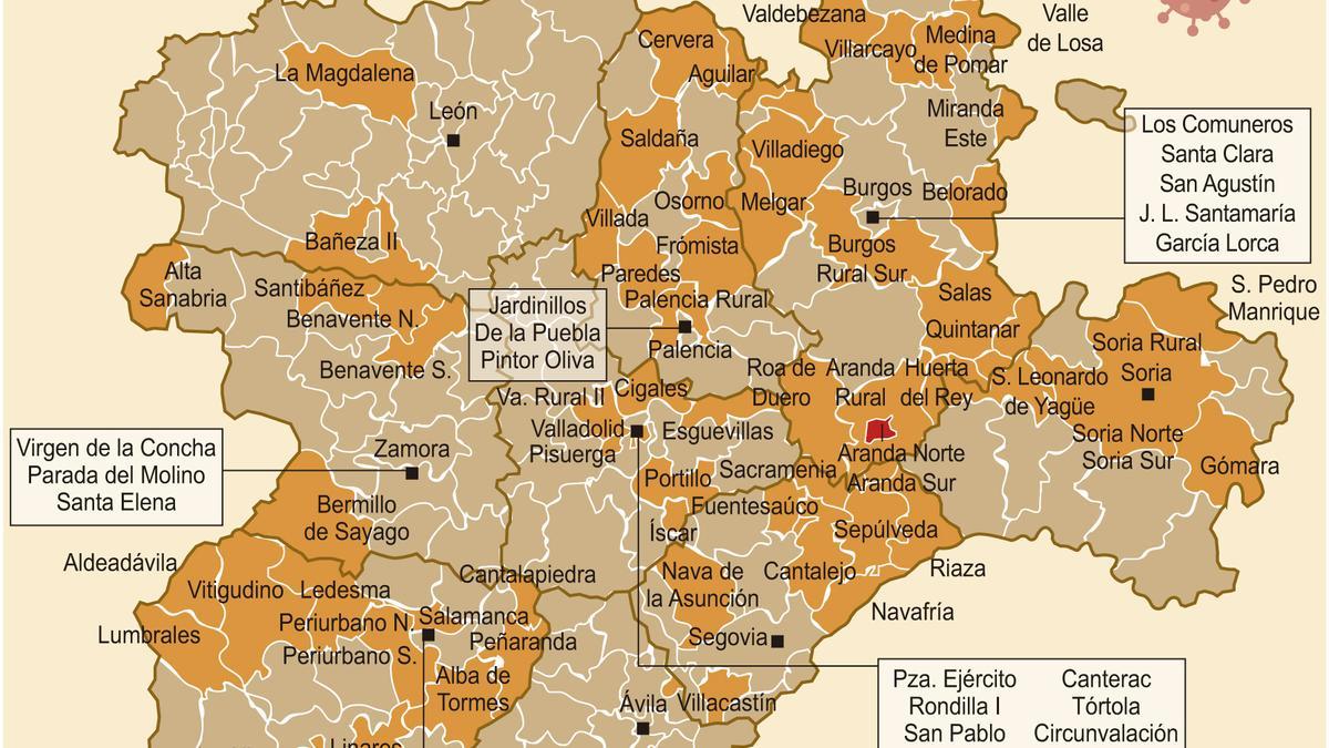 Mapa de riesgo de COVID en Castilla y León (19 de agosto)