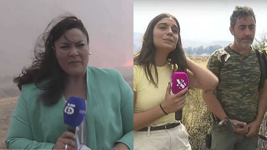 Antena 3 y Telecinco, casi en llamas: dos reporteras se ven atrapadas por el fuego mientras informaban en directo