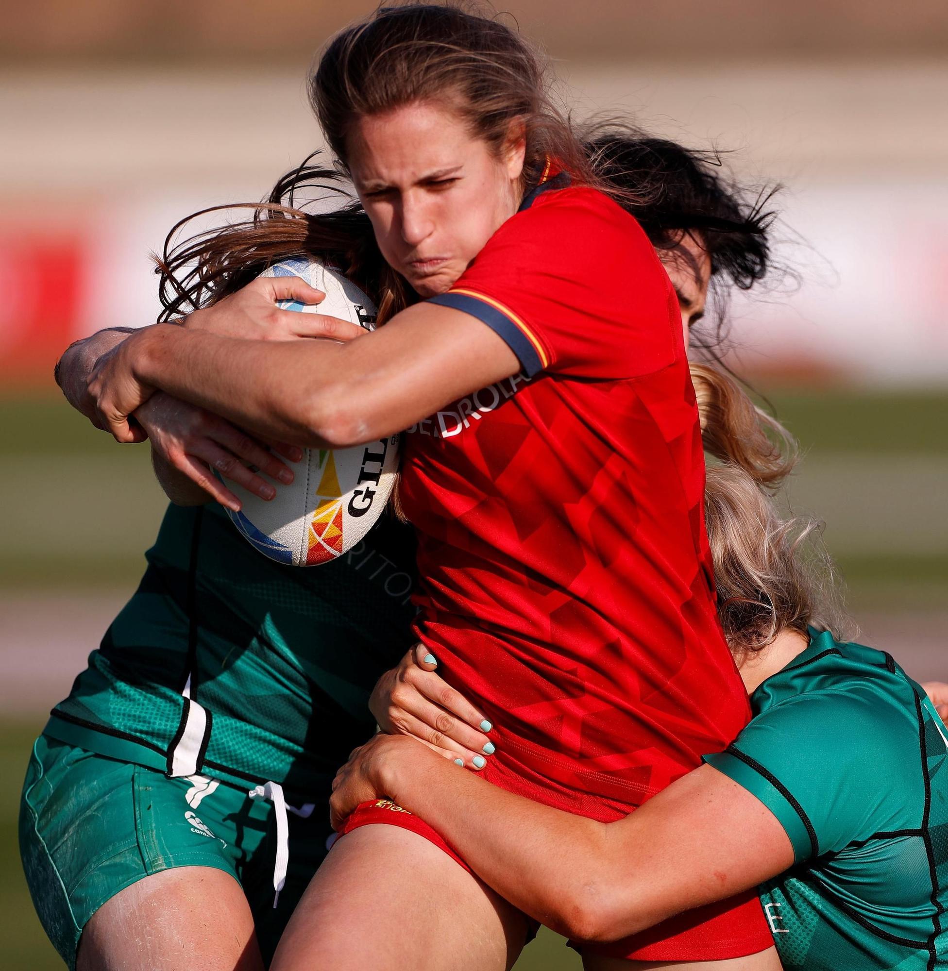 España - Irlanda, partido de la primera jornada de las Series Mundiales HSBC de rugby 7, en el Estadio Municipal Ciudad de Málaga.