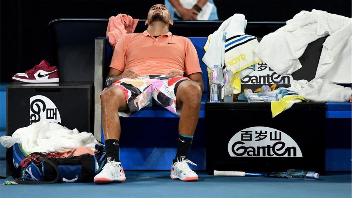 Kyrgios, en uno de los tiempos de descanso