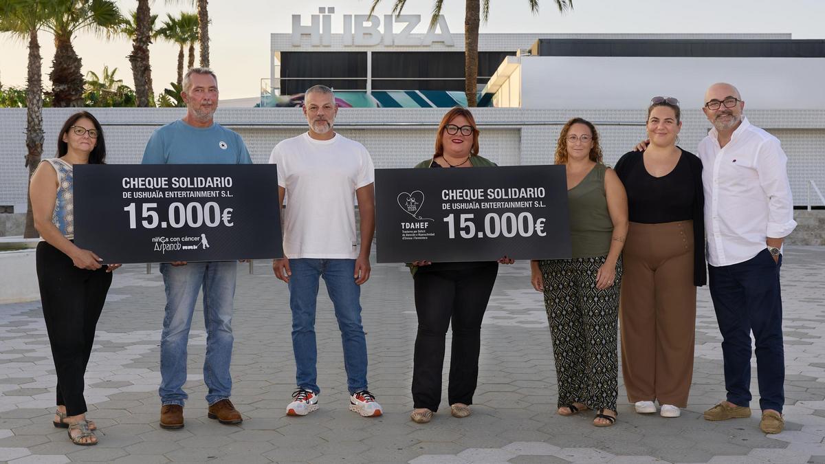 Ushuaïa Entertainment dona 30.000 euros a Tdahef y Aspanob para apoyar a la infancia y las familias de Ibiza y Formentera