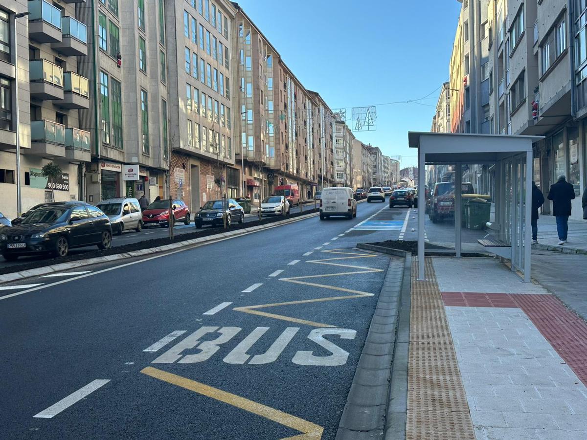 Avenida Rosalía de Castro, en Milladoiro (Ames)