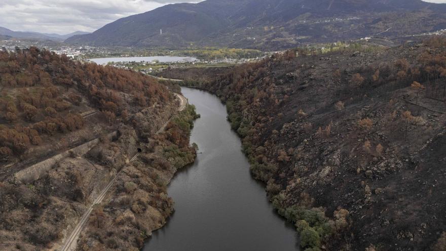 La crisis del agua turbia por las cenizas y el lodo: 400 millones de m2, el área calcinada en Valdeorras expuesta a las lluvias