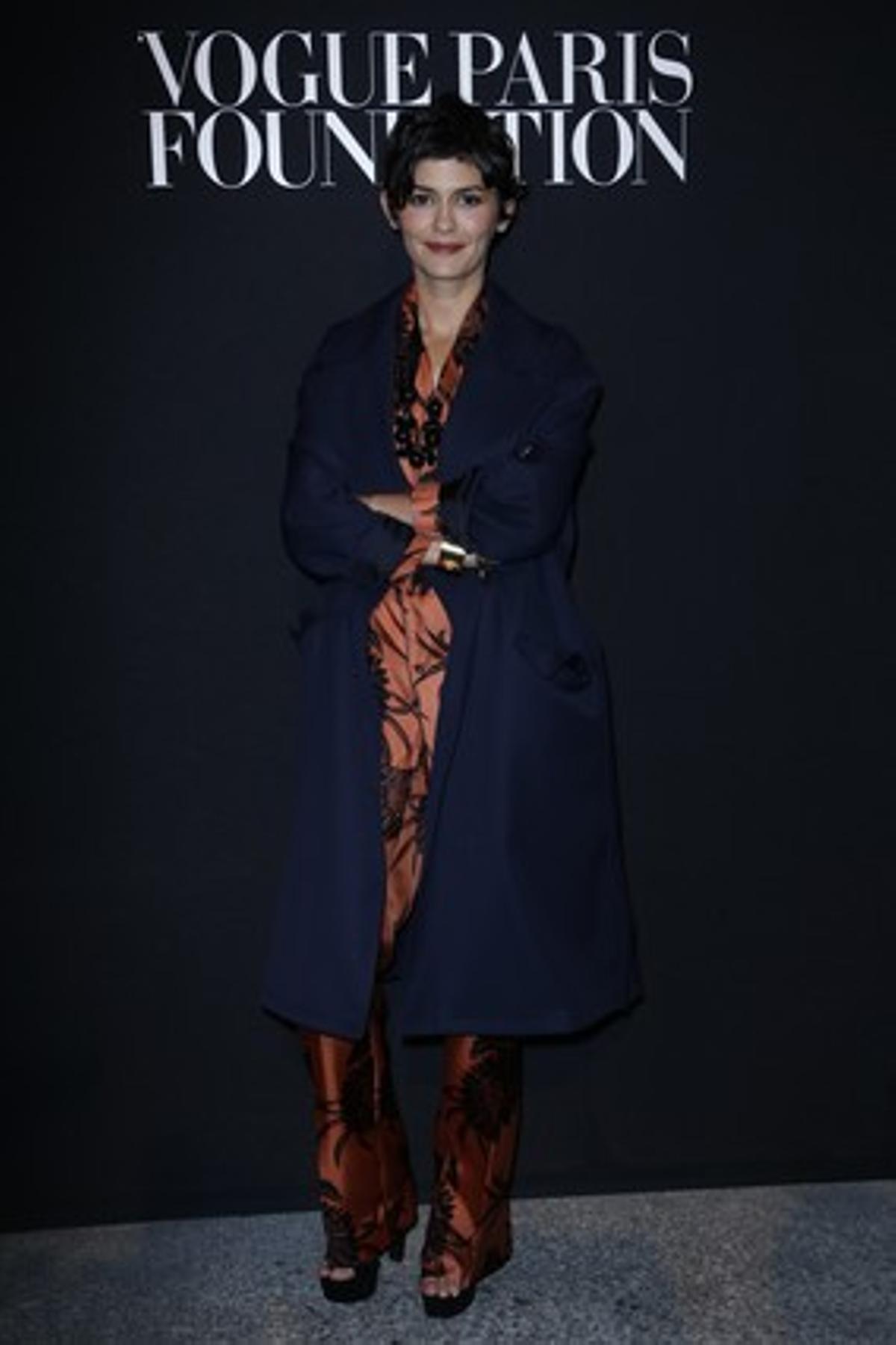 L’actriu francesa Audrey Tautou, a la festa de ’Vogue Paris Foundation’, aquest dimecres a París.