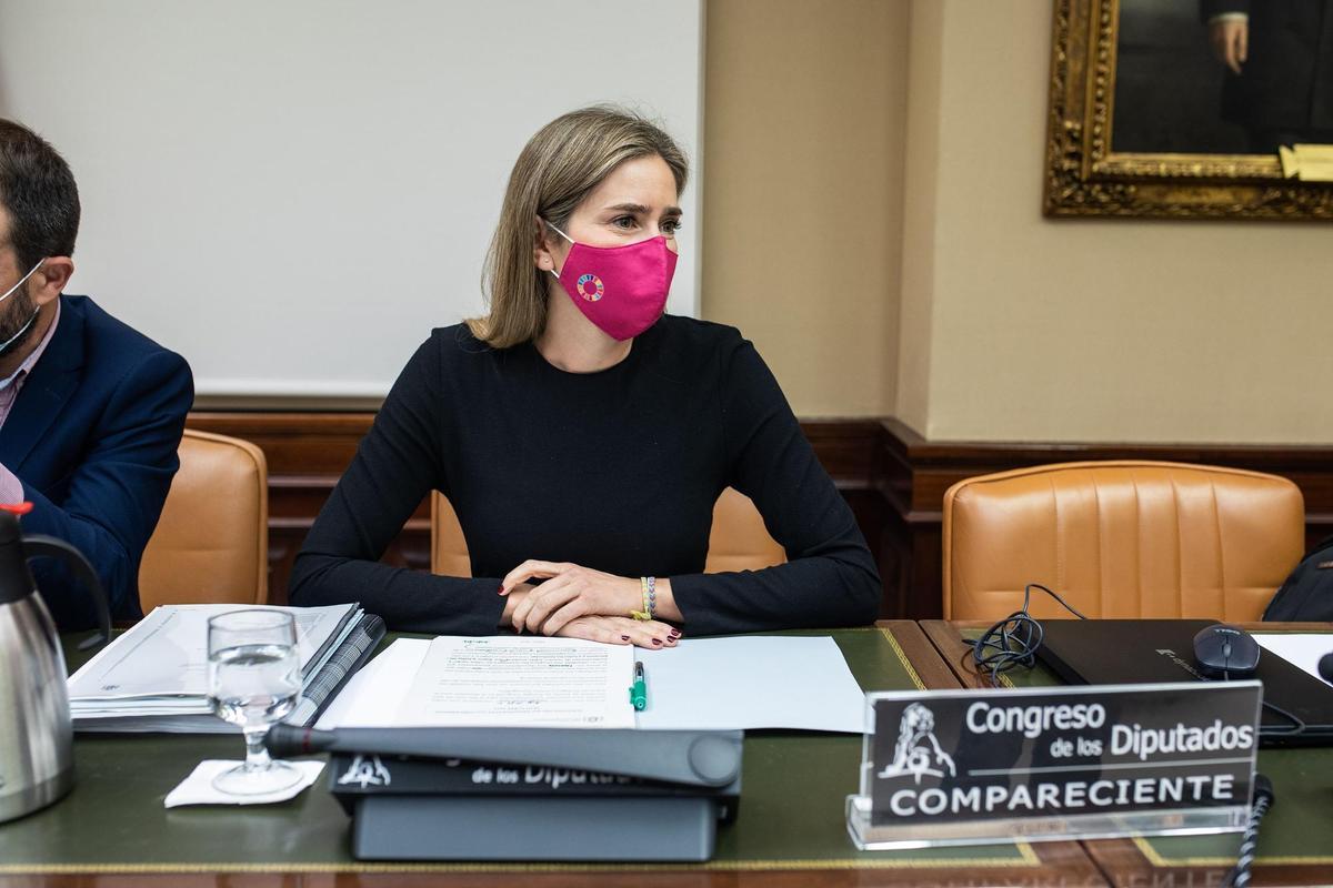 La secretaria de Estado de Energía, Sara Aagesen Muñoz, a su llegada a una Comisión de Transición Ecológica y Reto Demográfico en el Congreso