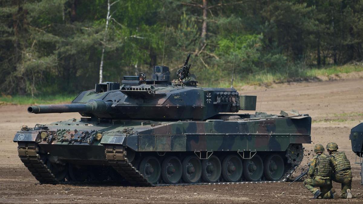 Un tanque Leopard 2 A7 del Ejército alemán durante unas maniobras de la OTAN en Münster, en el norte del país.