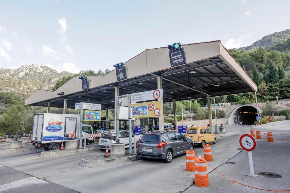 Protesta en el túnel  de Sóller