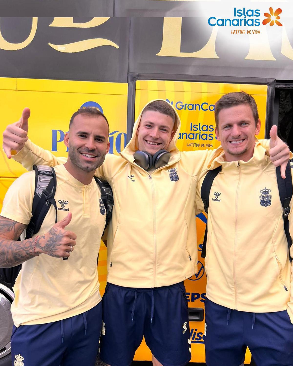 Jesé, Lukovic y Churripi, esta tarde, en Barranco Seco.